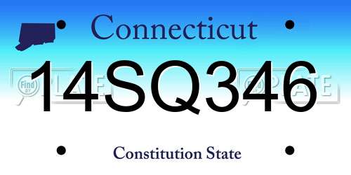 14SQ346 Connecticut License Plate