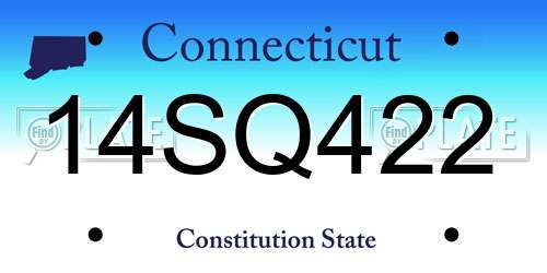14SQ422 Connecticut License Plate