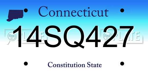 14SQ427 Connecticut License Plate