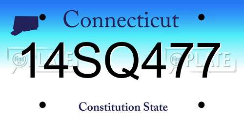 14SQ477 Connecticut License Plate
