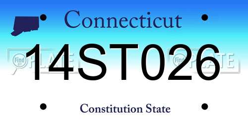 14ST026 Connecticut License Plate