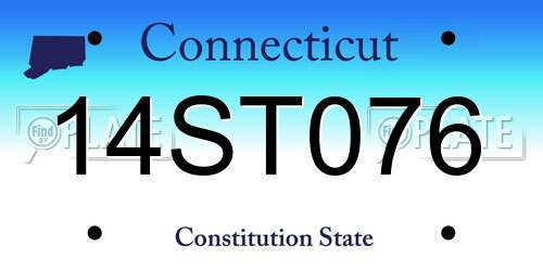 14ST076 Connecticut License Plate