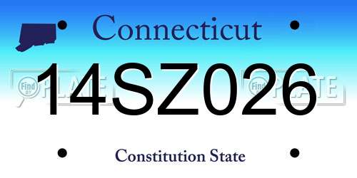 14SZ026 Connecticut License Plate