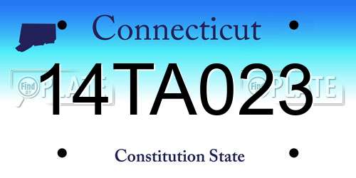 14TA023 Connecticut License Plate