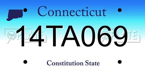 14TA069 Connecticut License Plate