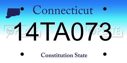 14TA073 Connecticut License Plate
