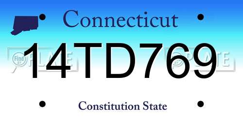 14TD769 Connecticut License Plate