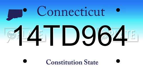 14TD964 Connecticut License Plate