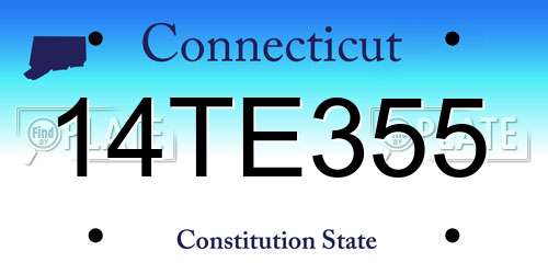 14TE355 Connecticut License Plate