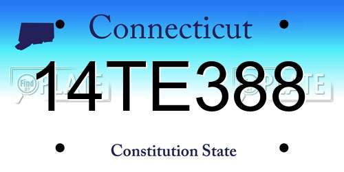 14TE388 Connecticut License Plate