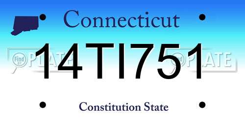 14TI751 Connecticut License Plate