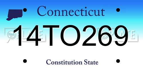 14TO269 Connecticut License Plate