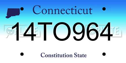 14TO964 Connecticut License Plate