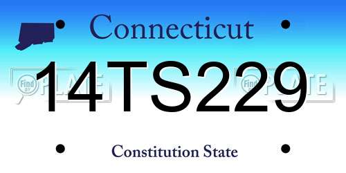14TS229 Connecticut License Plate