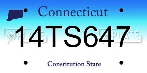 14TS647 Connecticut License Plate