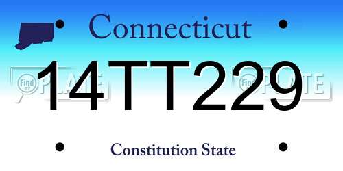 14TT229 Connecticut License Plate