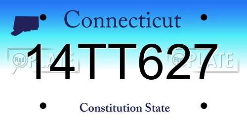14TT627 Connecticut License Plate