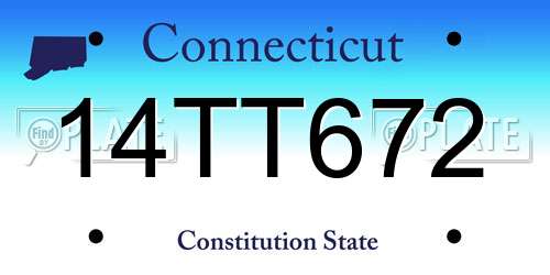 14TT672 Connecticut License Plate