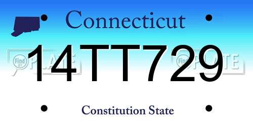 14TT729 Connecticut License Plate