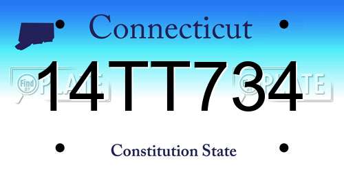 14TT734 Connecticut License Plate