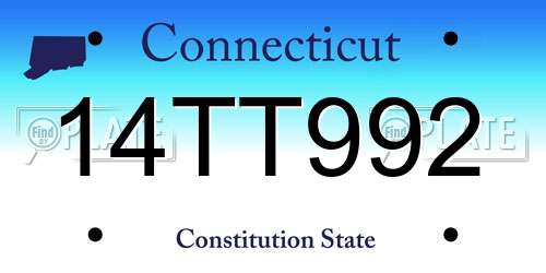 14TT992 Connecticut License Plate