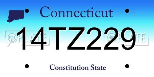 14TZ229 Connecticut License Plate