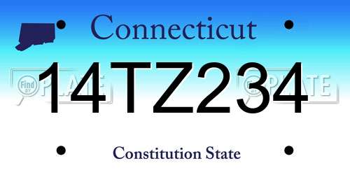 14TZ234 Connecticut License Plate