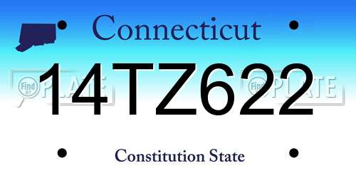 14TZ622 Connecticut License Plate