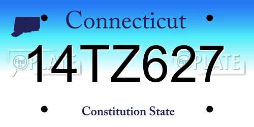 14TZ627 Connecticut License Plate