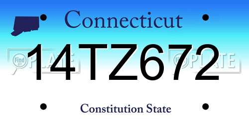 14TZ672 Connecticut License Plate
