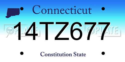 14TZ677 Connecticut License Plate