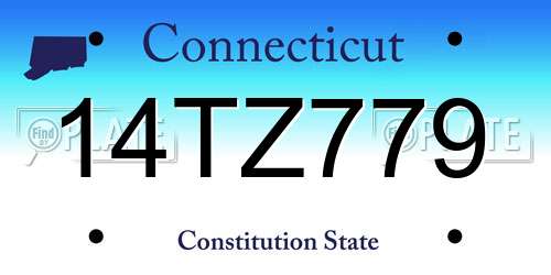 14TZ779 Connecticut License Plate