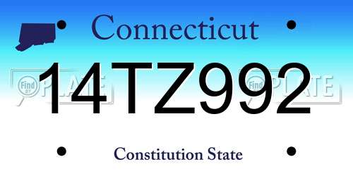14TZ992 Connecticut License Plate