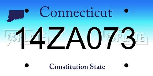 14ZA073 Connecticut License Plate