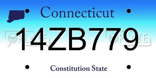 14ZB779 Connecticut License Plate
