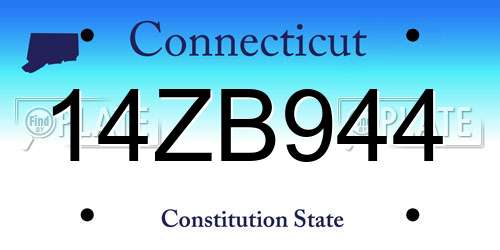 14ZB944 Connecticut License Plate