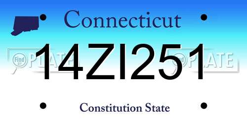 14ZI251 Connecticut License Plate
