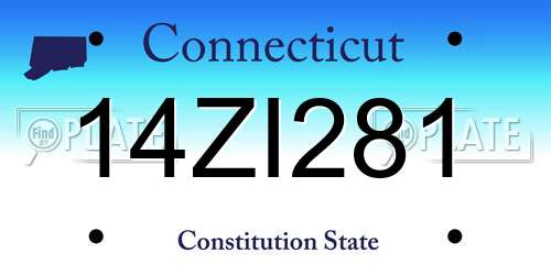 14ZI281 Connecticut License Plate