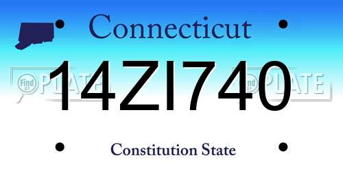 14ZI740 Connecticut License Plate