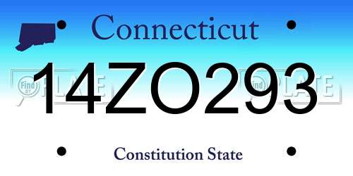 14ZO293 Connecticut License Plate