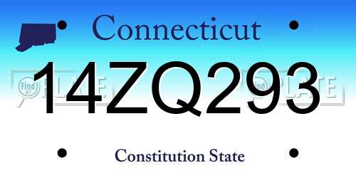 14ZQ293 Connecticut License Plate
