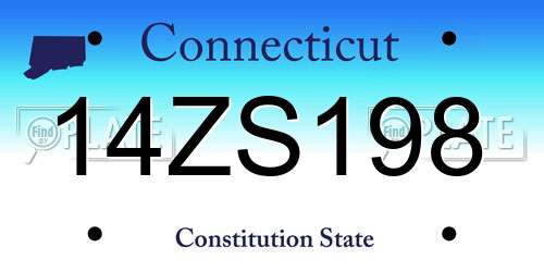 14ZS198 Connecticut License Plate