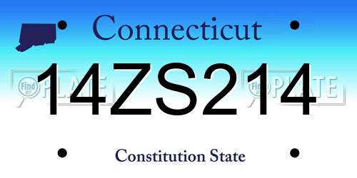14ZS214 Connecticut License Plate