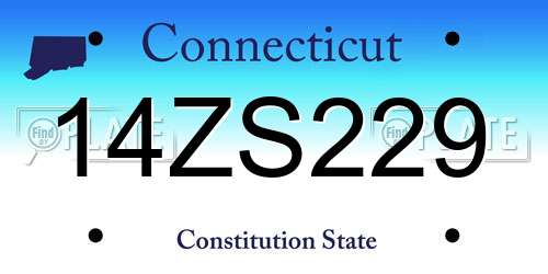 14ZS229 Connecticut License Plate