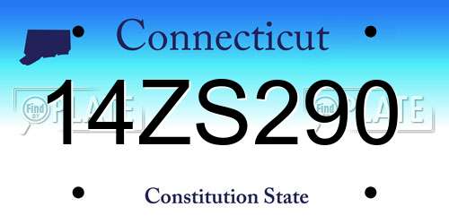 14ZS290 Connecticut License Plate