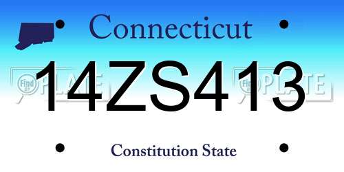 14ZS413 Connecticut License Plate