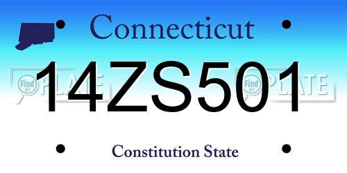 14ZS501 Connecticut License Plate