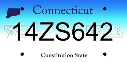 14ZS642 Connecticut License Plate