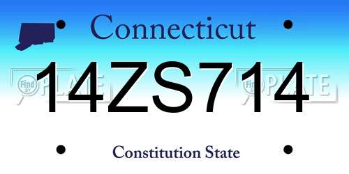 14ZS714 Connecticut License Plate