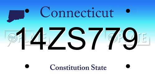14ZS779 Connecticut License Plate